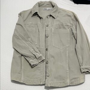 Zara women's Light Tan Shirt Jacket